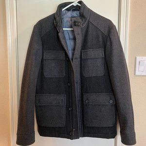 Murano Men's Charcoal Gray Wool-viscose Blend Military Style